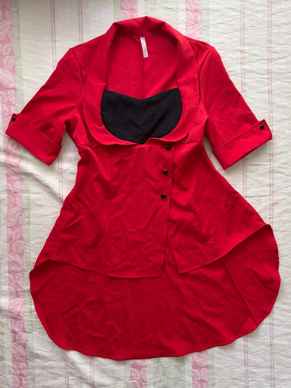 Women Large Red Vampire Goth Tail Top Corset Back
